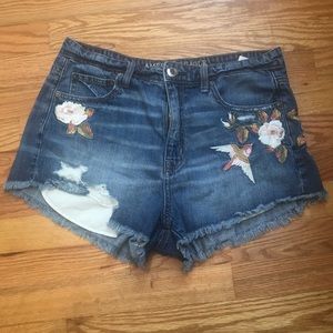 American Eagle Outfitters embroidered denim shorts